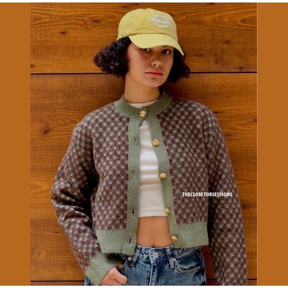 ZARA Rare Wool-Blend Knit Cardigan NWT – Gold Button Jacket – Size L - Picture 8 of 16